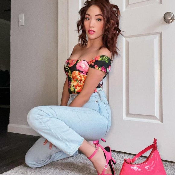 Floral Bodysuit Off Shoulder - Picture 1 of 4